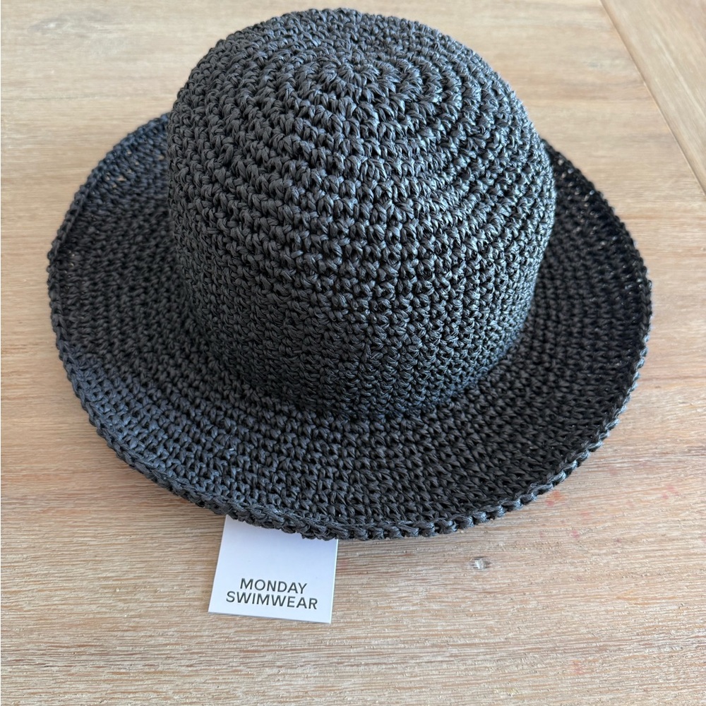 Monday Swimwear Charcoal Crochet Hat